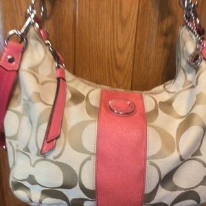 Coach Signature Stripe Hobo